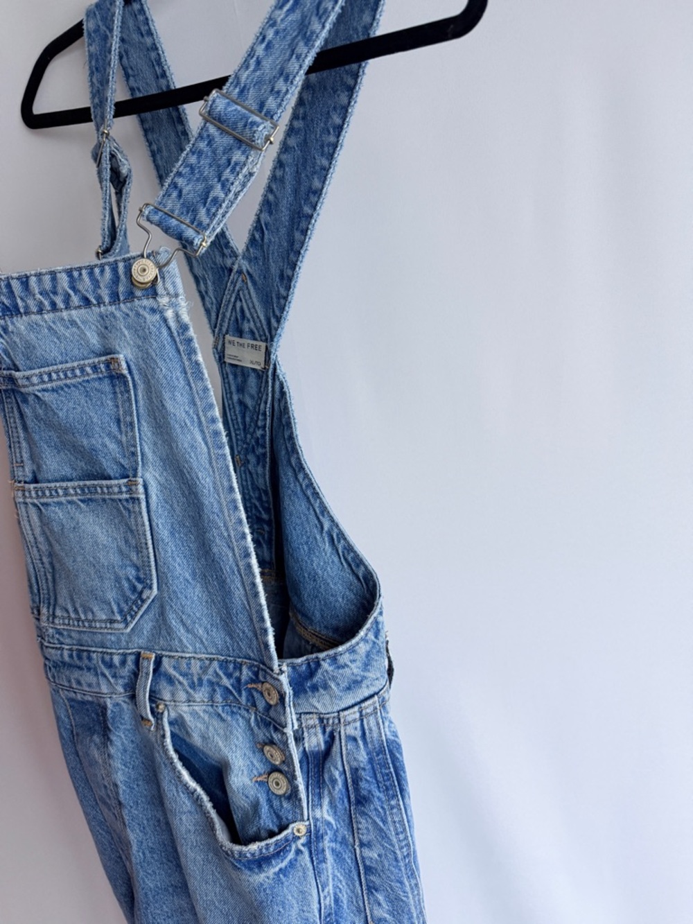 We The Free Good Luck Barrel Overalls XL – Wide Leg Denim Dungarees - Picture 9 of 12